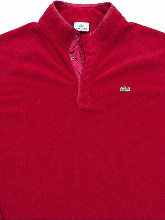 Lacoste Other - Lacoste Devanlay Brick Red Fleece Quarter Zip Snap Pullover Men’s Size 6 Large